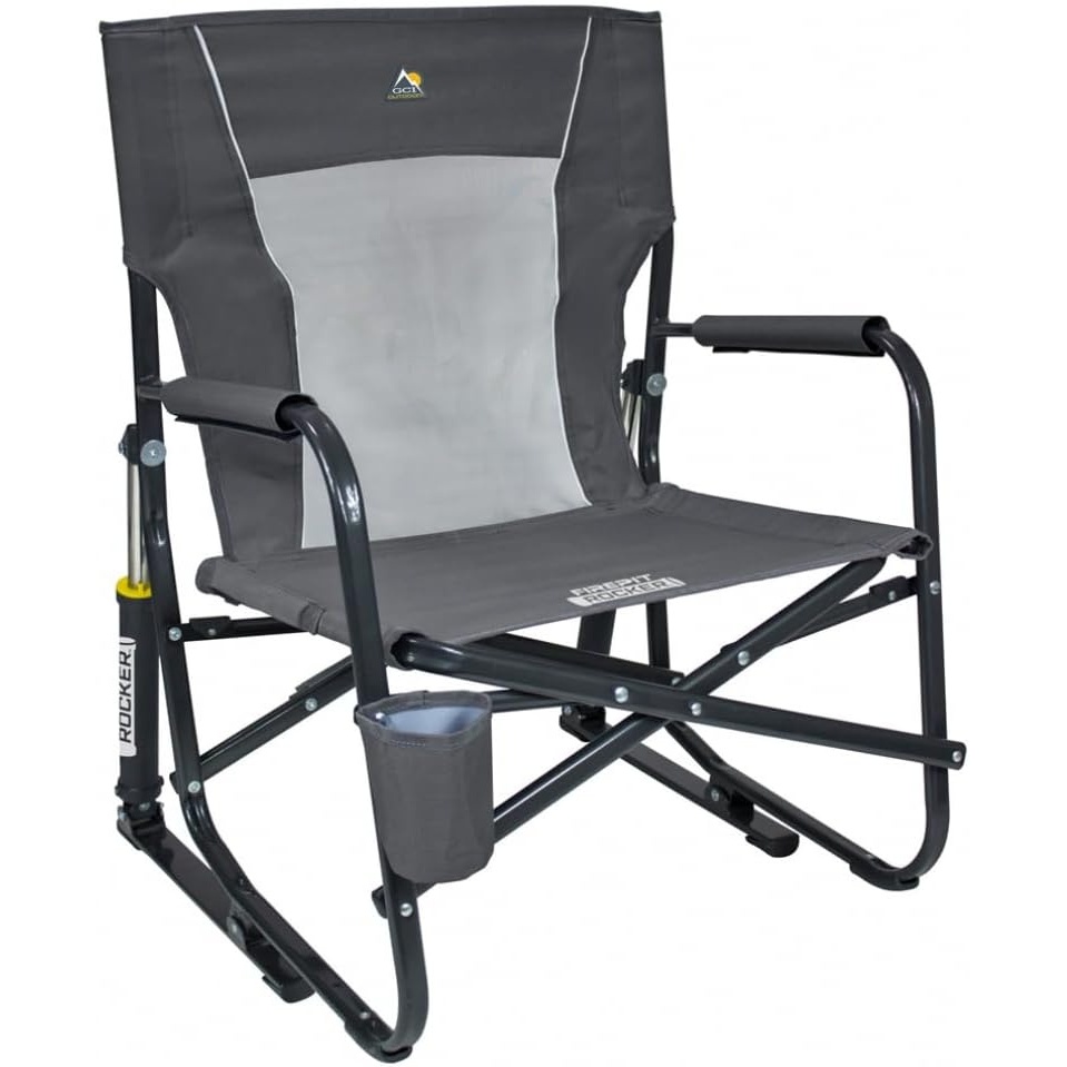image:imageGCI Outdoor FirePit Rocker Low Rocking Chair amp Outdoor Camping Chair Pewter