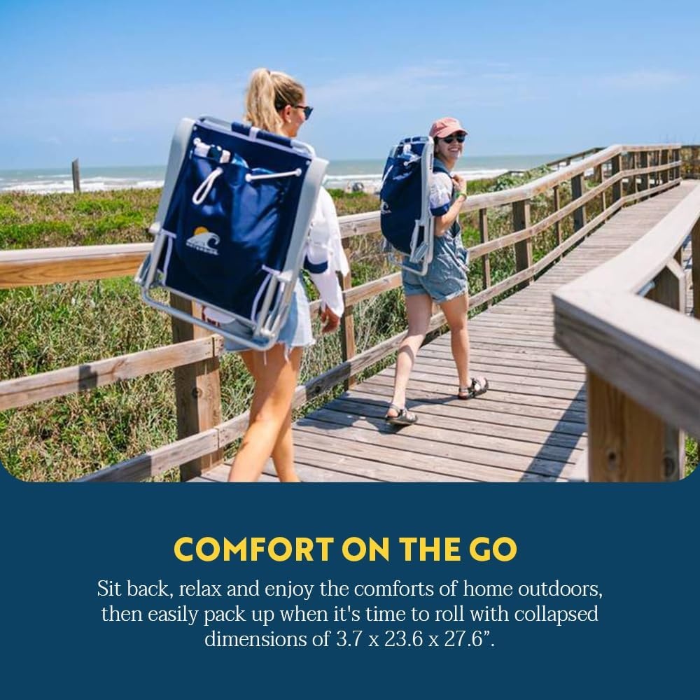 image:imageGCI Outdoor Sunshade Backpack Beach Chair Reclining Folding Canopy Chair with Durable Armrests Drink Holder amp Carry Straps Perfect for Beach Trips amp Picnics Saybrook BlueRoyal Blue