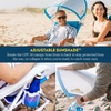 GCI Outdoor Sunshade Backpack Beach Chair | Reclining Folding Canopy Chair with Durable Armrests, Drink Holder & Carry Straps, Perfect for Beach Trips & Picnics — Saybrook Blue(Royal Blue)