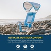 GCI Outdoor Sunshade Backpack Beach Chair | Reclining Folding Canopy Chair with Durable Armrests, Drink Holder & Carry Straps, Perfect for Beach Trips & Picnics — Saybrook Blue(Royal Blue)