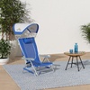 GCI Outdoor Sunshade Backpack Beach Chair | Reclining Folding Canopy Chair with Durable Armrests, Drink Holder & Carry Straps, Perfect for Beach Trips & Picnics — Saybrook Blue(Royal Blue)