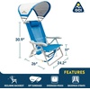 GCI Outdoor Sunshade Backpack Beach Chair | Reclining Folding Canopy Chair with Durable Armrests, Drink Holder & Carry Straps, Perfect for Beach Trips & Picnics — Saybrook Blue(Royal Blue)