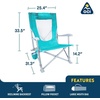 GCI Outdoor Sunshade Recliner Beach Chair | Collapsible Folding Canopy Shade Chair with Durable Armrests, Drink Holder & Portable Carry Bag, Perfect for Beach Trips & Picnics — Seafoam Green(Seafoam Green)