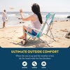 GCI Outdoor Sunshade Recliner Beach Chair | Collapsible Folding Canopy Shade Chair with Durable Armrests, Drink Holder & Portable Carry Bag, Perfect for Beach Trips & Picnics — Seafoam Green(Seafoam Green)