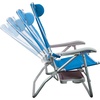 GCI Outdoor Sunshade Recliner Beach Chair | Collapsible Folding Canopy Shade Chair with Durable Armrests, Drink Holder & Portable Carry Bag, Perfect for Beach Trips & Picnics — Seafoam Green(Royal Blue)