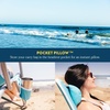 GCI Outdoor Sunshade Recliner Beach Chair | Collapsible Folding Canopy Shade Chair with Durable Armrests, Drink Holder & Portable Carry Bag, Perfect for Beach Trips & Picnics — Seafoam Green(Seafoam Green)