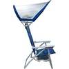 GCI Outdoor Sunshade Recliner Beach Chair | Collapsible Folding Canopy Shade Chair with Durable Armrests, Drink Holder & Portable Carry Bag, Perfect for Beach Trips & Picnics — Seafoam Green(Waikiki)